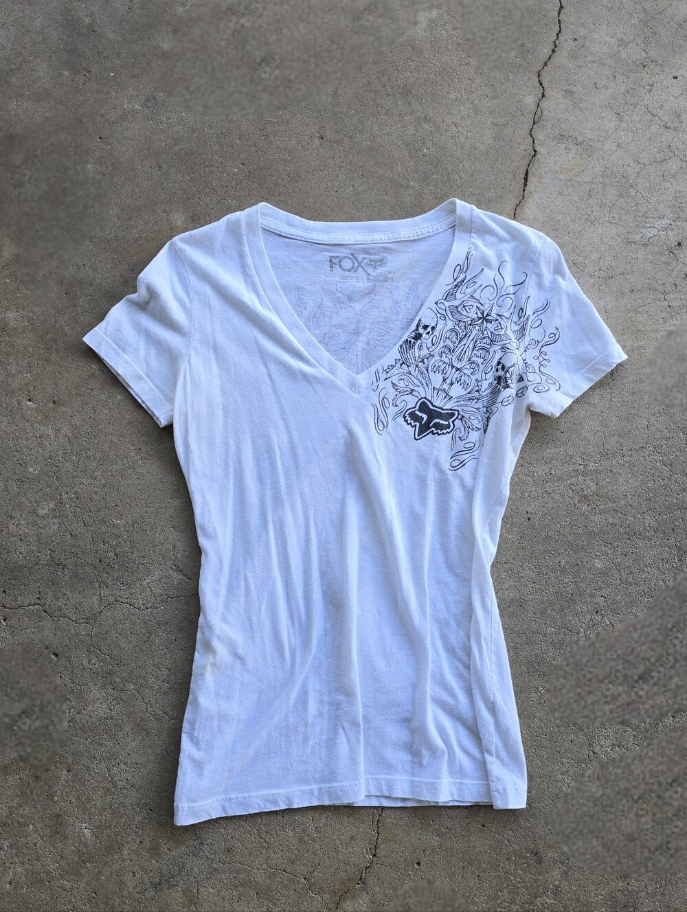 Fox Girl Racing tattoo Graphic T Shirt Small Y2K VTG Grunge Cyber